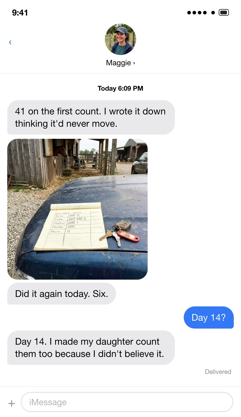 Message thread from a customer